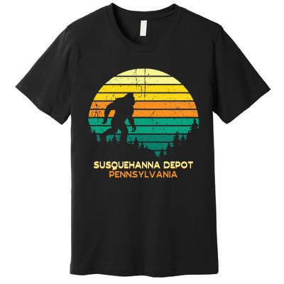 Retro Susquehanna Depot Pennsylvania Big Foot Souvenir Premium T-Shirt