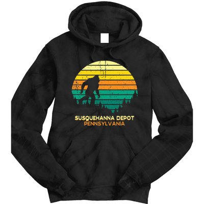 Retro Susquehanna Depot Pennsylvania Big Foot Souvenir Tie Dye Hoodie