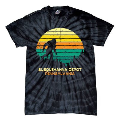 Retro Susquehanna Depot Pennsylvania Big Foot Souvenir Tie-Dye T-Shirt