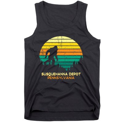 Retro Susquehanna Depot Pennsylvania Big Foot Souvenir Tank Top