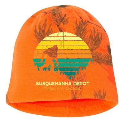 Retro Susquehanna Depot Pennsylvania Big Foot Souvenir Kati - Camo Knit Beanie