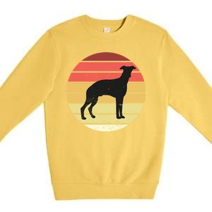 Retro Sunset Dog Lover Premium Crewneck Sweatshirt