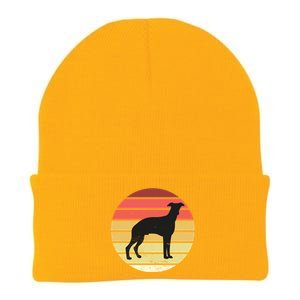 Retro Sunset Dog Lover Knit Cap Winter Beanie