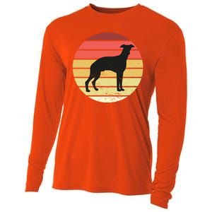 Retro Sunset Dog Lover Cooling Performance Long Sleeve Crew