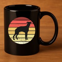 Retro Sunset Dog Lover 11oz C Handle Ceramic Mug