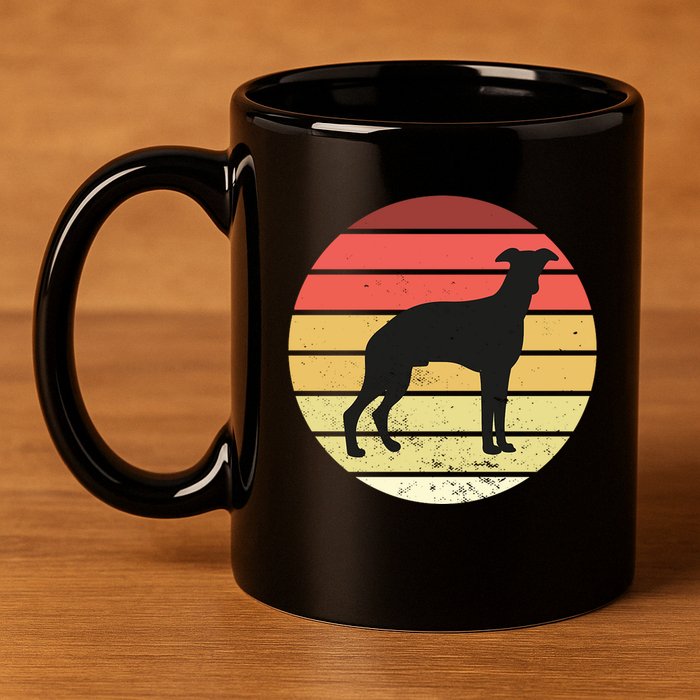 Retro Sunset Dog Lover 11oz C Handle Ceramic Mug