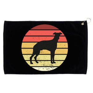 Retro Sunset Dog Lover Grommeted Golf Towel