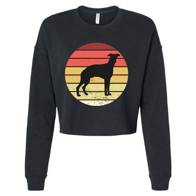 Retro Sunset Dog Lover Cropped Pullover Crew