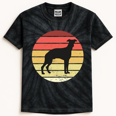 Retro Sunset Dog Lover Kids Tie-Dye T-Shirt