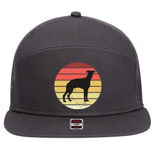 Retro Sunset Dog Lover 7 Panel Mesh Trucker Snapback Hat