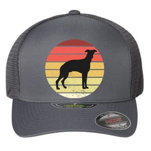 Retro Sunset Dog Lover Flexfit Unipanel Trucker Cap