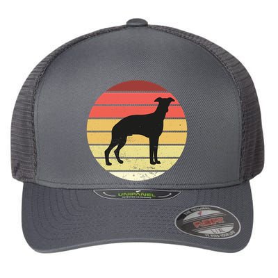 Retro Sunset Dog Lover Flexfit Unipanel Trucker Cap