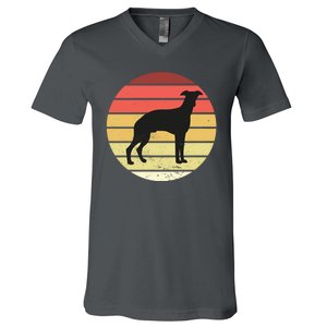 Retro Sunset Dog Lover V-Neck T-Shirt