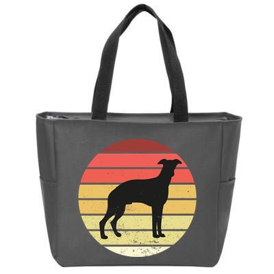 Retro Sunset Dog Lover Zip Tote Bag