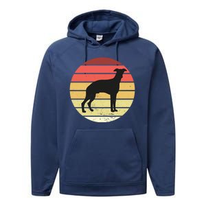 Retro Sunset Dog Lover Performance Fleece Hoodie