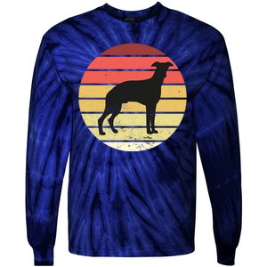 Retro Sunset Dog Lover Tie-Dye Long Sleeve Shirt