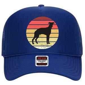 Retro Sunset Dog Lover High Crown Mesh Back Trucker Hat