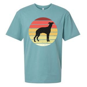 Retro Sunset Dog Lover Sueded Cloud Jersey T-Shirt