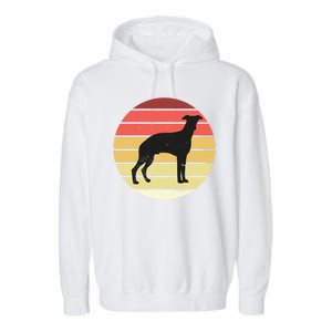 Retro Sunset Dog Lover Garment-Dyed Fleece Hoodie