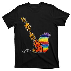 Rainbow Squirrel Drawing T-Shirt