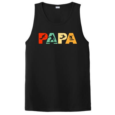 Retro Surf Dad Funny Papa Surfing Fathers Day Gift PosiCharge Competitor Tank