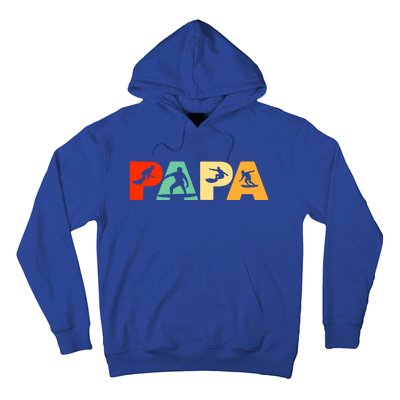 Retro Surf Dad Funny Papa Surfing Fathers Day Gift Hoodie