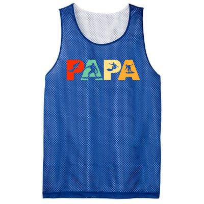 Retro Surf Dad Funny Papa Surfing Fathers Day Gift Mesh Reversible Basketball Jersey Tank