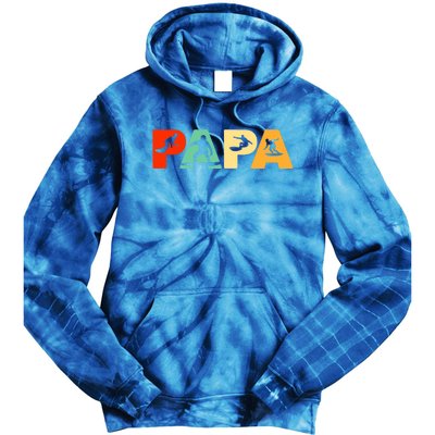 Retro Surf Dad Funny Papa Surfing Fathers Day Gift Tie Dye Hoodie