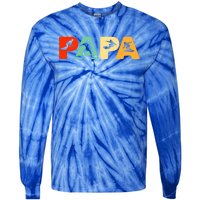 Retro Surf Dad Funny Papa Surfing Fathers Day Gift Tie-Dye Long Sleeve Shirt