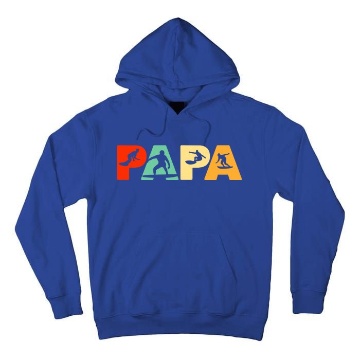 Retro Surf Dad Funny Papa Surfing Fathers Day Gift Tall Hoodie