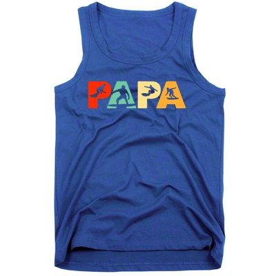 Retro Surf Dad Funny Papa Surfing Fathers Day Gift Tank Top