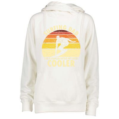 Retro Surfing Dad Surfer Surfing Father Meaningful Gift Womens Funnel Neck Pullover Hood