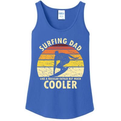 Retro Surfing Dad Surfer Surfing Father Meaningful Gift Ladies Essential Tank