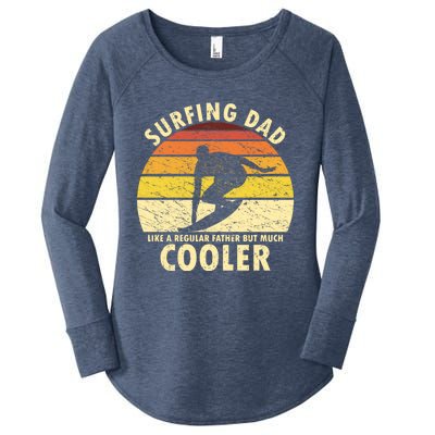 Retro Surfing Dad Surfer Surfing Father Meaningful Gift Women's Perfect Tri Tunic Long Sleeve Shirt