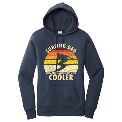 Retro Surfing Dad Surfer Surfing Father Meaningful Gift Women's Pullover Hoodie