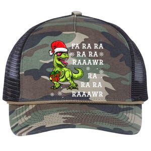 Rawr Santa Dino Great Gift Christmas Trex Dinosaur Gift Retro Rope Trucker Hat Cap