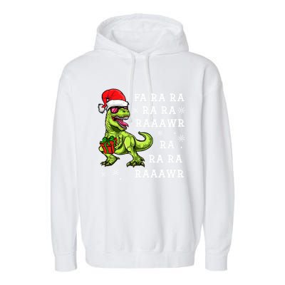 Rawr Santa Dino Great Gift Christmas Trex Dinosaur Gift Garment-Dyed Fleece Hoodie