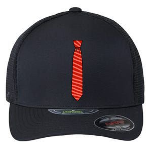 Red Stripes. Elegant And Funny. Striped Tie Flexfit Unipanel Trucker Cap