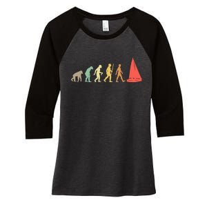 Retro Sailing Evolution Gift For Sailors And Skippers Women's Tri-Blend 3/4-Sleeve Raglan Shirt