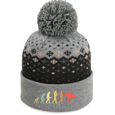 Retro Surfing Evolution Gift For Surfers Meaningful Gift The Baniff Cuffed Pom Beanie