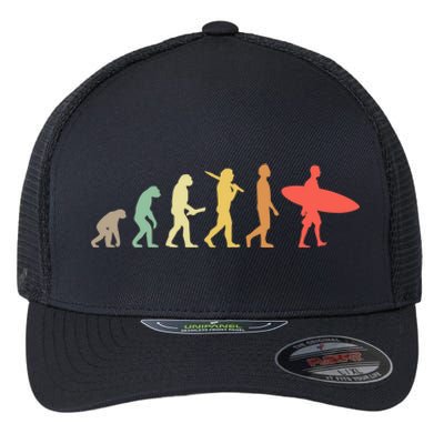 Retro Surfing Evolution Gift For Surfers Meaningful Gift Flexfit Unipanel Trucker Cap