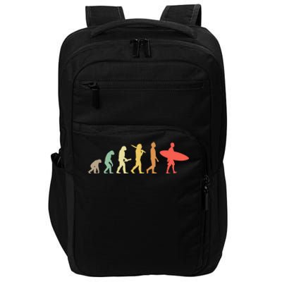 Retro Surfing Evolution Gift For Surfers Meaningful Gift Impact Tech Backpack