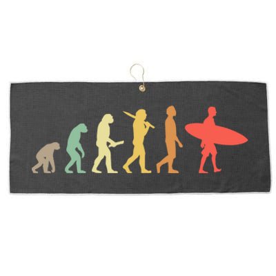 Retro Surfing Evolution Gift For Surfers Meaningful Gift Large Microfiber Waffle Golf Towel