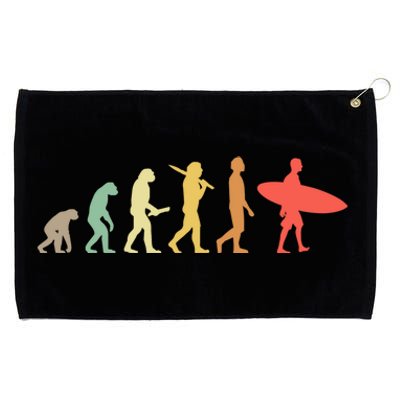 Retro Surfing Evolution Gift For Surfers Meaningful Gift Grommeted Golf Towel