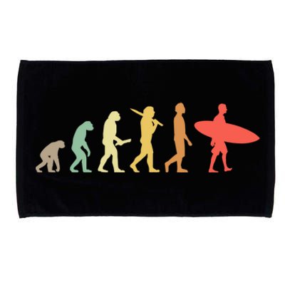 Retro Surfing Evolution Gift For Surfers Meaningful Gift Microfiber Hand Towel