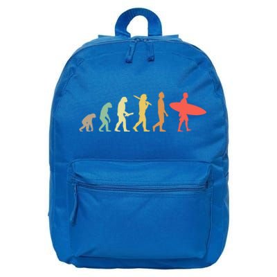 Retro Surfing Evolution Gift For Surfers Meaningful Gift 16 in Basic Backpack