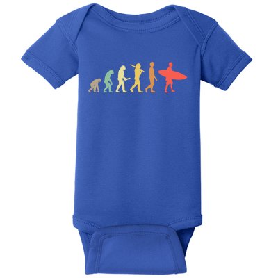 Retro Surfing Evolution Gift For Surfers Meaningful Gift Baby Bodysuit