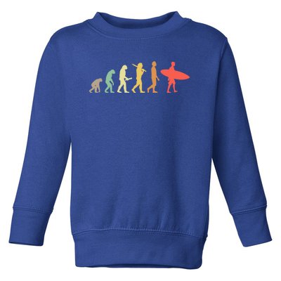 Retro Surfing Evolution Gift For Surfers Meaningful Gift Toddler Sweatshirt