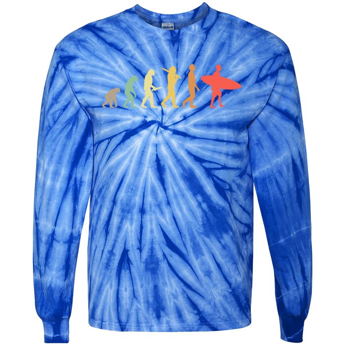 Retro Surfing Evolution Gift For Surfers Meaningful Gift Tie-Dye Long Sleeve Shirt