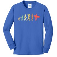 Retro Surfing Evolution Gift For Surfers Meaningful Gift Kids Long Sleeve Shirt